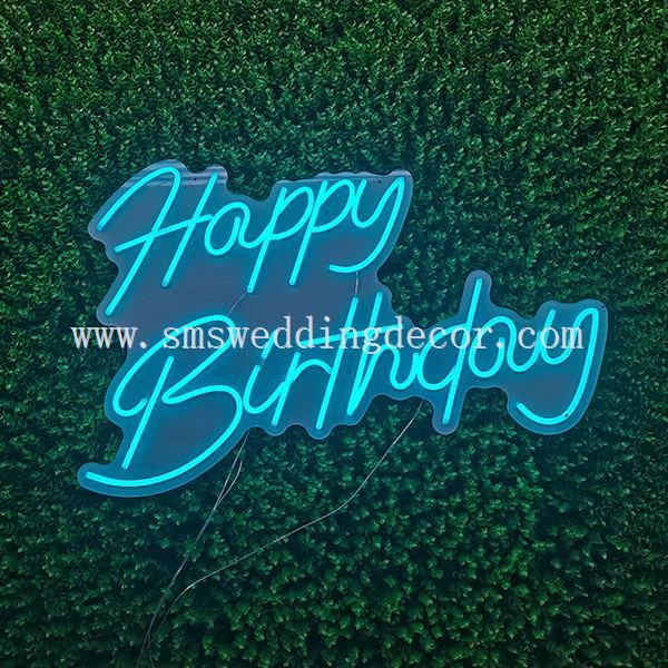 neon light happy birthday sign